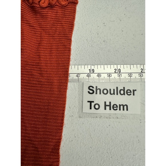 Boho Indie Folk Burnt Orange Women S Cardigan Lace Back Cottagecore Romantic - Picture 7 of 8